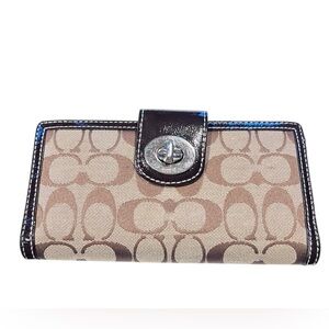COACH Vintage Signature “C” Turn Lock Brown & Tan Wallet